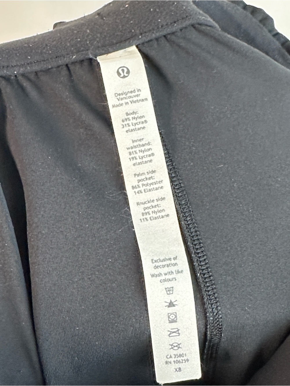 Lululemon Keep Moving Pant 7/8 High Rise Black Luxtreme Size 4 Activewear Travel - Picture 12 of 12